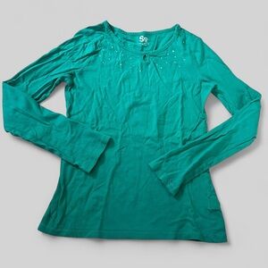 5x&25 SO Green Long Sleeve Top With Sparkles and Studs, 16